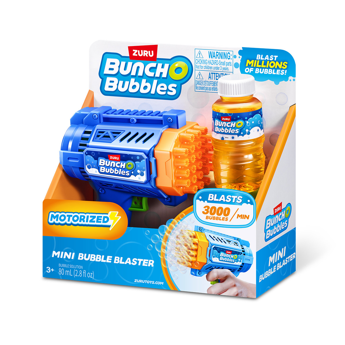 Бластер з мильними бульбашками (80 мл) mini Blaster Small S1 Bunch O Bubbles Zuru 11347
