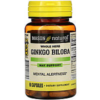 Гинкго Билоба, Ginkgo Biloba, Mason Natural, 60 капсул