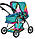 Візочок для ляльки 9672 Melogo, трансформер, переноска, корзина, бірюзовий, фото 4