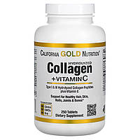 Коллаген Гидролизованные пептиды + Витамин С, Hydrolyzed Collagen Peptides + Vitamin C, Type I & III,