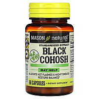 Клопогон, Black Cohosh, Standardized Extract, Mason Natural, 60 капсул
