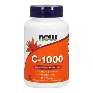 Вітамін C з шипшиною (Vitamin C with rose hips) 1000 мг 100 таблеток NOW-00680