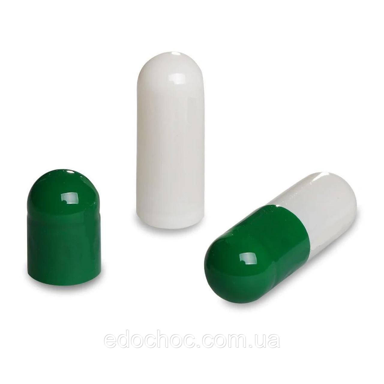 Желатинова капсула Біло-Зелена, розмір "00", 500шт, фото 1