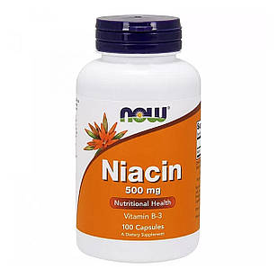 Вітамін B3 Ніацин (Niacin) 500 мг 100 капсул NOW-00481