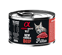 Полнорационный влажный корм для кошек Alpha Spirit Beef Adult Cat- 200 г с говядиной