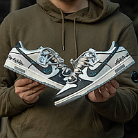 Кроссовки мужские белые Nike SB Dunk Low кожанные найк данк