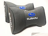 Подушка на підголовник в авто з логотипом Subaru 1 шт, фото 4