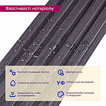 Рейка декоративна WPC стінова 3000х150х9мм Графіт SW-00001871, фото 4