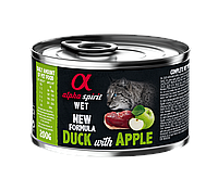Полнорационный влажный корм для кошек Alpha Spirit Duck with Green Apple Cat- 200 г с уткой и яблоком