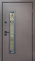 Входная дверь Форт-М Трио Браун RAL 8019 дуб темный уличная+терморазрыв