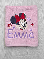 Детское махровое полотенце с именной вышивкой "Эмма" или другое имя
