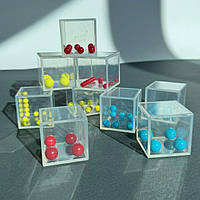 Набор прозрачных сенсорных кубиков с шариковым наполнением(9 шт)