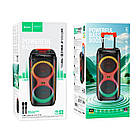 Акустика-караоке HOCO Leader 75W wireless dual-mic outdoor BT speaker HA7 |BT5.0/USB/AUX/TF, 75W, TWS, 7h|, фото 6