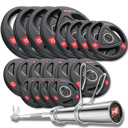 Набір олімпійський Hop-Sport PRO 95 kg з грифом 165 см, фото 1