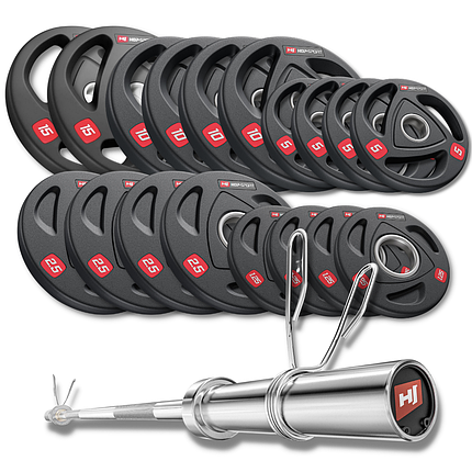 Набір олімпійський Hop-Sport PRO 125 kg з грифом 220 см, фото 1