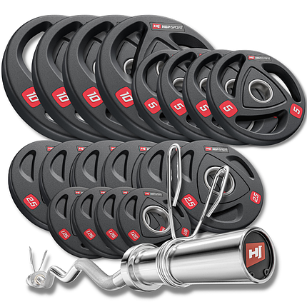 Набір олімпійський Hop-Sport PRO 90 kg з W подібним грифом, фото 1