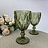 Набір зелених вінтажних келихів для вина 6 шт. 320 мл, фото 2