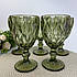 Набір зелених вінтажних келихів для вина 6 шт. 320 мл, фото 4