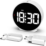 Настольный светодиодный цифровой будильник LED Alarm Clock 8816, белый