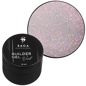 Гель для нарощування SAGA Builder Gel Veil No17, 15 мл молочний опал