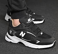 Кроссовки Мужские New Balance 725 Кожа Нейлон Сетка Черные, Кроссовки Нью Беланс Спортивные Весенние Эко Кожа