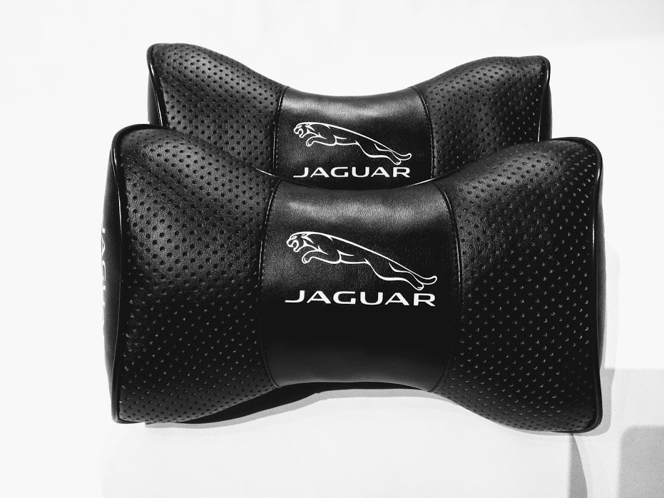 Подушка на підголовник в авто з логотипом Jaguar 1 шт