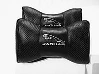 Подушка на подголовник в авто с логотипом Jaguar 1 шт