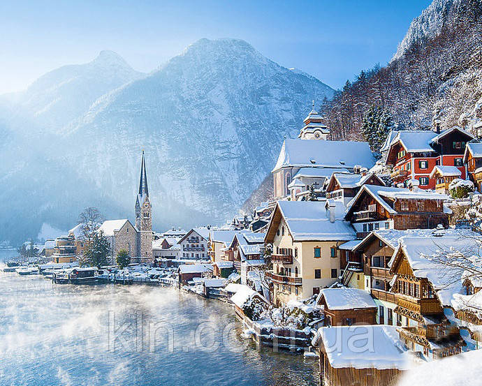 Алмазна вишивка на підрамнику 50 х 40 см Альпійське місто (арт. TN1231), фото 1