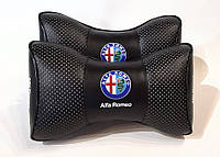 Подушка на подголовник в авто с логотипом Alfa Romeo 1 шт
