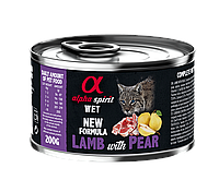 Полнорационный влажный корм для кошек Alpha Spirit Lamb with Pear Cat- 200 г с ягненком и грушами