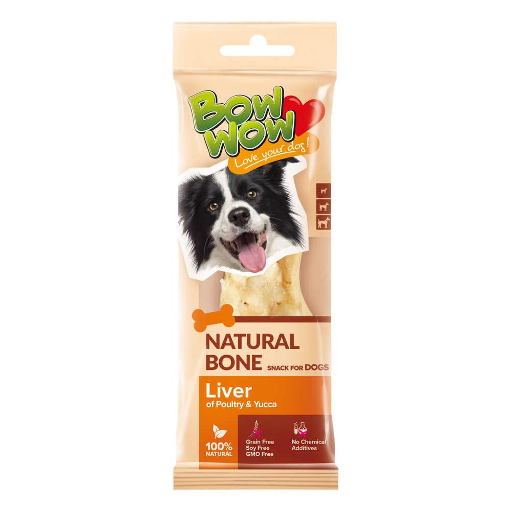Ласощі для собак BowWow snack Natural Bone Натуральна кістка з печінки птиці та юкки