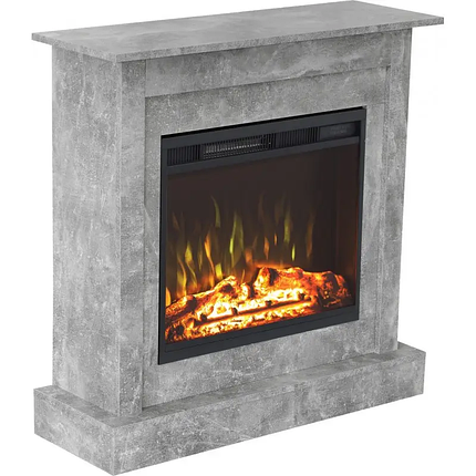Підлоговий електричний камін з порталом, камінокомплект з обігрівом Aflamo VIGO Classic Бетон + LED 60, 90 см, фото 2