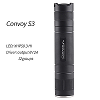 Ліхтар Convoy S3 Cree XHP 50.3 HI, 12 груп режимів, 1x18650