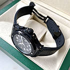 Чоловічий годинник Hublot Big Bang Black Carbon AAA наручний кварцовий з хронографом на каучуковому ремінці сапфір, фото 7