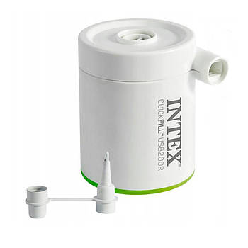 Портативний електричний насос із підключенням від USB для надувних виробів Intex 66637 Білий