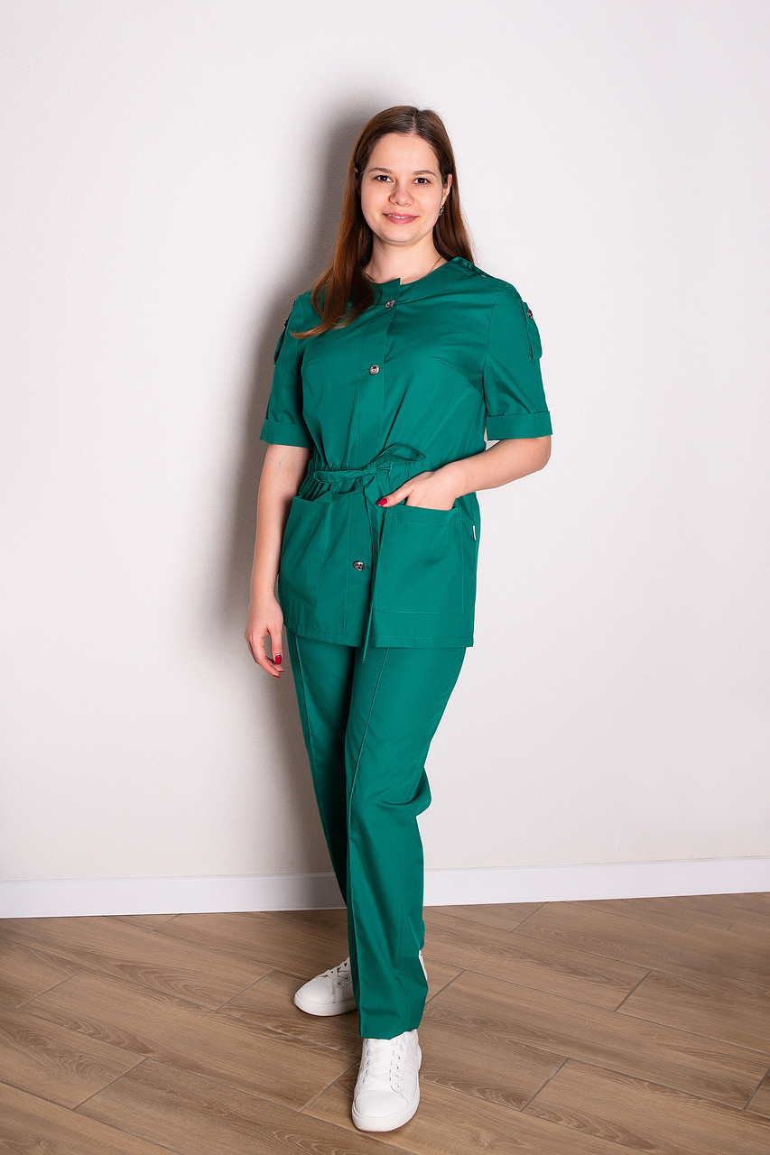 Костюм медицинский женский Сабріна (батист, зелений, р.42-64) Мария, фото 1