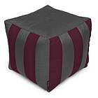 Пуф-кубик Студія комфорту Смугастий оксфорд стандарт + сірий-бордовий (092115)
