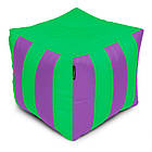 Пуф-кубик Студія комфорту Смугастий оксфорд стандарт+ салатовий-фіолетовий (0921218)