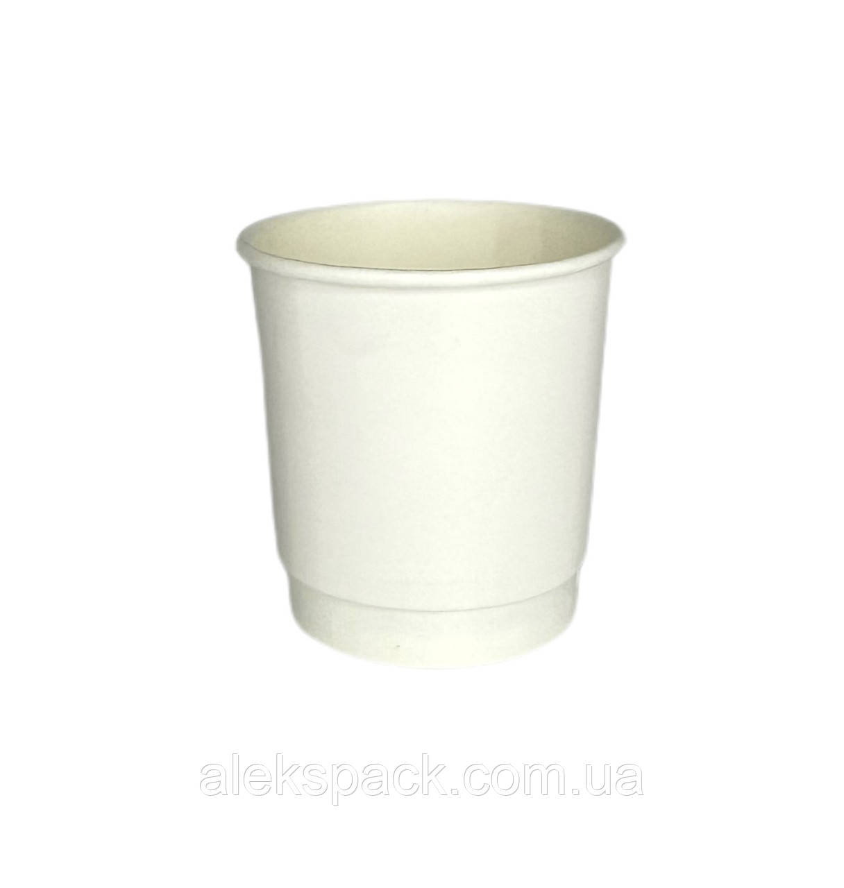 Стакан паперовий двошаровий110мл білий (25шт/рукаві)(60рукава/ящ), фото 1