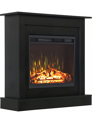 Підлоговий електрокамін обігрівач з порталом, камінокомплект для дому Aflamo VIGO Classic Чорний + LED 60, 90 см, фото 2