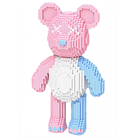 Конструктор Magic Blocks в виде мишки Bearbrick Розовый с голубым