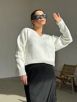 Стильный женский свитер оверсайз V-образный вырез Ssva2191
