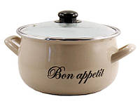 Емальована каструля Interos "Bon appetit кавовий " 572A 4 л AStore