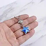 Потрійні кулони Best Friend Forever BFF для найкращих друзів подруг 3шт тройні підвіски із синім серцем місяцем зіркою, фото 3