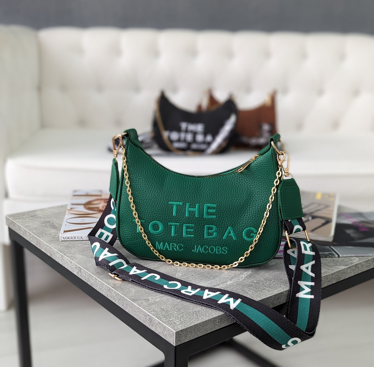 Сумка жіноча Марк Джейкобс The Tote Bag Bagget багет зелений, фото 1