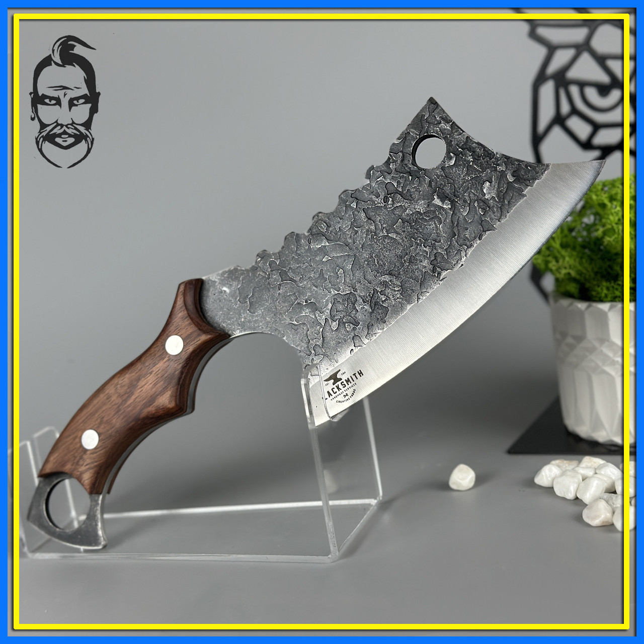 Великий кухонний ніж-топрик універсальний ніж для нарізування неіржавка сталь 4619