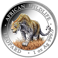 Серебряная монета Сомали «ЛЕОПАРД 1 УНЦИЯ» 2023 год