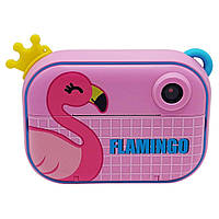 Детский игровой фотоаппарат с принтером Flamingo 2 камеры (основная и фронтальная)
