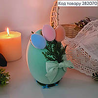 Пасхальная композиция для дома страусиное яйцо САЛАТОВОГО цвета