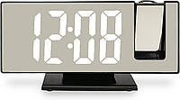 Електронний настільний кімнатний годинник із проєкцією на стелю, гучний будильник із яскравим циферблатом